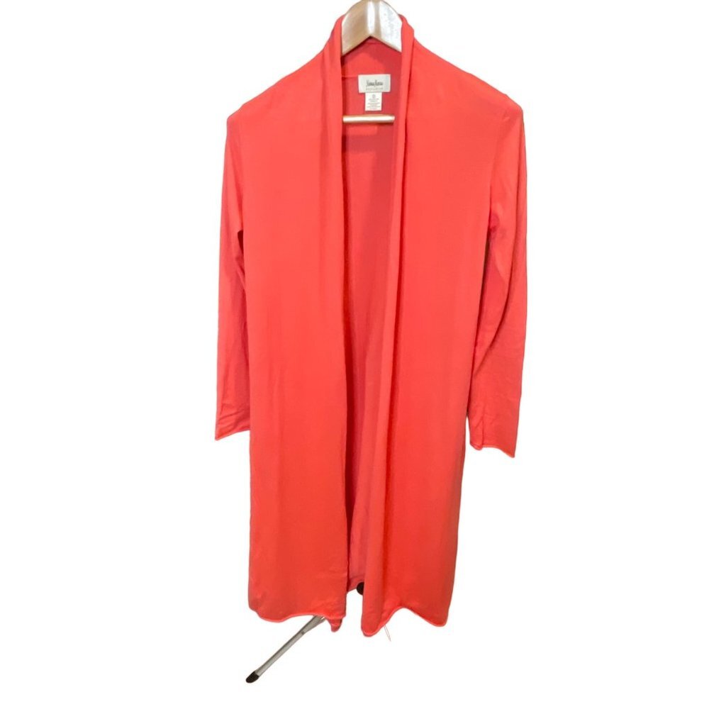 Neiman Marcus Peach Orange Long Maxi Open Cardigan Sweater Sz S